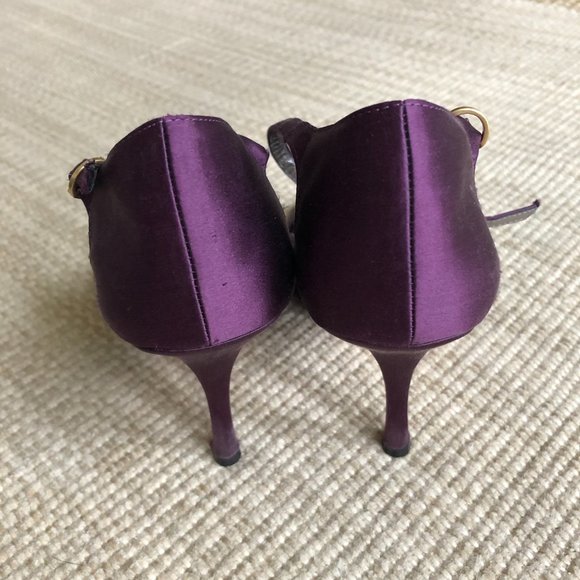 BEAUTIFUL PURPLE MAX STUDIO SATIN SIZE 7 HEELS - Picture 3 of 5